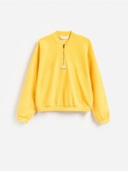 Strukturalna bluza - żółty. Żółte bluzy bez kaptura męskie Reserved, l, z bawełny. Za 149.99 zł.