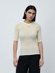 LeGer Koszulka "Abby" w kolorze jasnożółtym rozmiar: 34. Żółte bluzki damskie LeGer, bez wzorów, bez kołnierzyka. Za 130.99 zł.