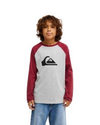 Koszulka dla Chłopcy EV COMP RAGLAN Czerwony. Czerwone koszulki męskie z długim rękawem Quiksilver, m, z bawełny. Za 94.99 zł.