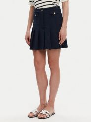 Tommy Hilfiger Spódnica plisowana WW0WW44731 Granatowy Regular Fit. Niebieskie spódniczki damskie Tommy Hilfiger, bez wzorów, z syntetyku, plisowane. Za 379.99 zł.