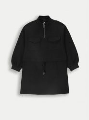 Coccodrillo Sukienka dzianinowa ZC4129101CGJ Czarny Regular Fit. Czarne sukienki dziewczęce COCCODRILLO, bez wzorów, z bawełny, bez ramiączek. Za 49.90 zł.