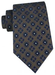 Męski Krawat - Chattier - Brązowy z Granatowymi Grochami. Brązowe krawaty i muchy męskie Chattier, bez wzorów, z tkaniny, eleganckie. Za 55.00 zł.