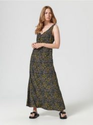 Sukienka maxi w kwiaty - wielobarwny. Sukienki damskie Sinsay, l, bez wzorów, bez kołnierzyka, bez ramiączek, maxi. Za 59.99 zł.