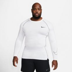 Koszulka Męska Termoaktywna Nike Pro Tight Compression. Białe bielizna termoaktywna męska Nike, m, bez wzorów. Za 169.55 zł.
