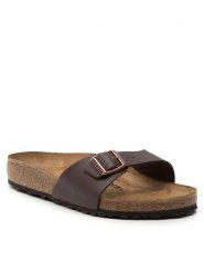 Birkenstock Klapki Madrid Bs 40391 Brązowy. Brązowe klapki damskie Birkenstock, bez wzorów, ze skóry, bez obcasa. Za 239.99 zł.