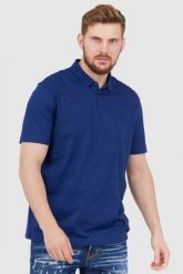 ARMANI EXCHANGE Granatowa męska koszulka polo w logo. Niebieskie koszulki polo męskie Armani Exchange, l, w ażurowe wzory, bez ramiączek. W wyprzedaży za 259.99 zł.