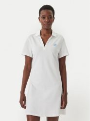 Tommy Hilfiger Sukienka codzienna WW0WW48749 Écru Regular Fit. Białe sukienki damskie Tommy Hilfiger, na co dzień, s, bez wzorów, z bawełny, bez kołnierzyka, bez ramiączek, proste. Za 409.99 zł.