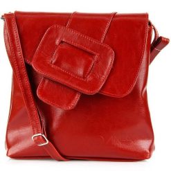 Torebka skórzana damska listonoszka DAN-A T123 czerwona. Czerwone shopper bag damskie DAN-A, bez wzorów, ze skóry, bez dodatków. Za 249.99 zł.