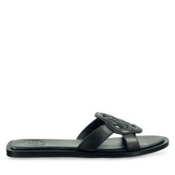 Klapki Gant. Czarne klapki damskie Gant, bez wzorów, bez obcasa. Za 499.99 zł.