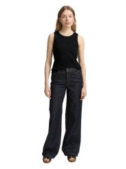 Tom Tailor Top w kolorze czarnym rozmiar: XL. Czarne topy damskie Tom Tailor, xl, bez wzorów, z bawełny, bez kołnierzyka. Za 43.88 zł.