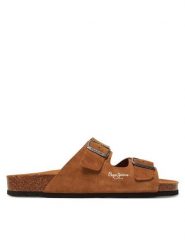 Pepe Jeans Klapki PMS90112 Beżowy. Brązowe klapki i japonki męskie Pepe Jeans, z jeansu. Za 209.99 zł.