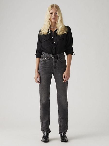 Levi's Dżinsy "501" - Regular fit - w kolorze antracytowym rozmiar: W25/L32. Czarne jeansy damskie Levi's, z podwyższonym stanem. Za 174.95 zł.