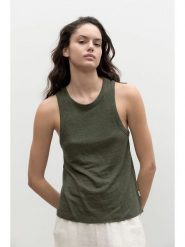 Ecoalf Top w kolorze khaki rozmiar: S. Brązowe topy damskie Ecoalf, s, bez wzorów, z bawełny, bez kołnierzyka. Za 83.42 zł.