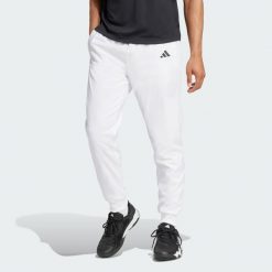 Spodnie Tennis Walk-On. Białe spodnie materiałowe męskie Adidas, bez wzorów, z materiału, sportowe. Za 329.00 zł.