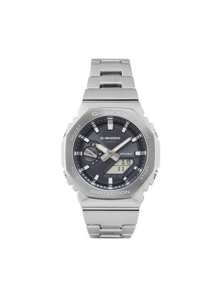 G-Shock Zegarek GM-2110D-8AER Srebrny. Szare, analogowe zegarki męskie G-Shock, srebrne. Za 1,399.00 zł.