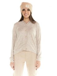 Bluza z wełna z kaptur na co dzień na siłownię. Brązowe bluzy z kapturem damskie LEONE 1947 APPAREL, l, z wełny. Za 168.36 zł.