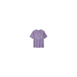 Patagonia męski T-shirt z krótkim rękawem, fioletowy, nadruk z tyłu. Fioletowe t-shirty męskie Patagonia, m, bez wzorów, bez kołnierzyka. Za 515.25 zł.