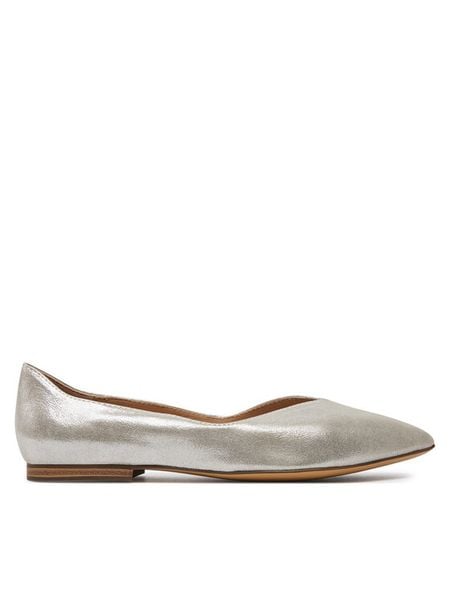 Caprice Baleriny 9-22110-42 Srebrny. Szare baleriny damskie Caprice, bez wzorów, ze skóry, bez obcasa. Za 166.99 zł.