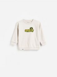 Bawełniana bluza Hot Wheels Monster Truck - jasnoszary. Szare bluzy i bluzki niemowlęce Reserved, bez wzorów, z bawełny, bez ramiączek, bez kaptura. Za 45.99 zł.