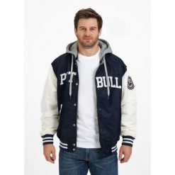 Kurtka przejściowa męska Pitbull z kapturem Falcon Ridge. Niebieskie kurtki męskie PITBULL, m, bez wzorów, sportowe, z kapturem. Za 279.99 zł.