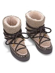 INUIKII Botki zimowe "Curly Rock" w kolorze brązowym rozmiar: 38. Brązowe botki damskie Inuikii, na zimę, z materiału, rockowe, bez obcasa, bez zapięcia. Za 1,131.35 zł.