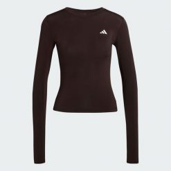 Koszulka z długim rękawem PrimeLift Essentials Workout Contour. Brązowe t-shirty damskie Adidas, l, bez wzorów, z dzianiny, bez kołnierzyka. Za 149.00 zł.