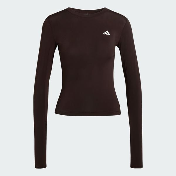 Koszulka z długim rękawem PrimeLift Essentials Workout Contour. Brązowe t-shirty damskie Adidas, l, bez wzorów, z dzianiny, bez kołnierzyka. Za 149.00 zł.