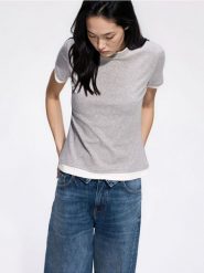 T-shirt z dodatkiem lyocellu - jasnoszary. Szare t-shirty damskie Reserved, l, bez wzorów, z bawełny, bez kołnierzyka. Za 59.99 zł.