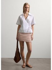 STEFANEL Bluzka w kolorze białym rozmiar: S. Białe bluzki damskie Stefanel, s, bez wzorów, z bawełny, bez kołnierzyka, bez ramiączek. Za 130.99 zł.