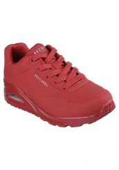 Buty sportowe Sneakersy damskie, Uno-Stand on Air. Czerwone buty sportowe na co dzień damskie Skechers, bez wzorów, z materiału, trekkingowe. Za 339.99 zł.