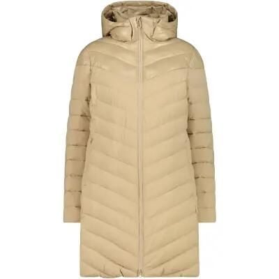 Cmp WOMAN LONG COAT płaszcz damski długi 100% poliester — P405 Cookie. Brązowe płaszcze damskie CMP, bez wzorów, z materiału, eleganckie. Za 504.00 zł.