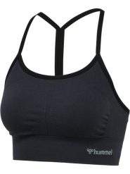 Damski bezszwowy biustonosz sportowy Hummel Tiffy. Czarne biustonosze sportowe damskie HUMMEL, bez wzorów, z dzianiny. Za 152.00 zł.