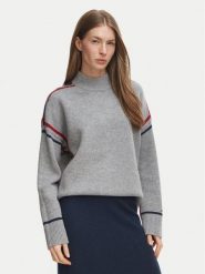 Tommy Hilfiger Golf WW0WW51430 Szary Relaxed Fit. Szare golfy damskie Tommy Hilfiger, s, bez wzorów, z wełny, bez ramiączek. Za 799.99 zł.