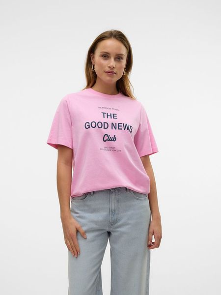 Vero Moda Koszulka "Katrine" w kolorze jasnoróżowym rozmiar: XS. Różowe bluzki damskie Vero Moda, xs, bez wzorów, z bawełny, bez kołnierzyka. Za 60.99 zł.