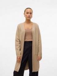 Vero Moda Kardigan "Saba" w kolorze beżowym rozmiar: M. Brązowe kardigany damskie Vero Moda, m, bez wzorów, ze splotem. Za 118.56 zł.
