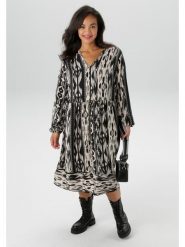 Aniston Sukienka w kolorze czarno-kremowym rozmiar: 50. Czarne sukienki damskie Aniston, bez wzorów, z wiskozy, bez kołnierzyka, bez ramiączek, maxi. Za 96.14 zł.