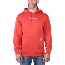 Bluza sportowa męska z kapturem Carhartt Force Lightweight Logo. Zielone bluzy sportowe męskie Carhartt, bez wzorów, sportowe, bez kołnierzyka, bez ramiączek. Za 335.99 zł.