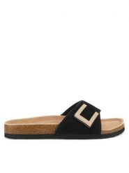 Lasocki Klapki CEO-HYSC0122056-1 Czarny. Czarne klapki damskie Lasocki, bez wzorów, ze skóry, bez obcasa. Za 119.99 zł.