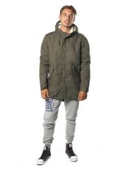 Kurtka z bawełna z kaptur na co dzień na siłownię. Zielone kurtki męskie LEONE 1947 APPAREL, xl, bez wzorów, z bawełny, bez kaptura. Za 273.61 zł.