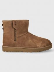 UGG Skórzane botki "Clasic Mini Bailey" w kolorze jasnobrązowym rozmiar: 39. Brązowe botki damskie Ugg, z wełny, bez obcasa, bez zapięcia. Za 680.85 zł.