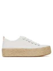 DeeZee Espadryle SH-053 Biały. Białe espadryle damskie DeeZee, bez wzorów, z materiału, bez obcasa. Za 79.99 zł.
