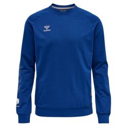 Bluza piłkarska męska Hummel Move Grid bawełniana. Niebieskie bluzy bez kaptura męskie HUMMEL, m, z bawełny. Za 244.85 zł.