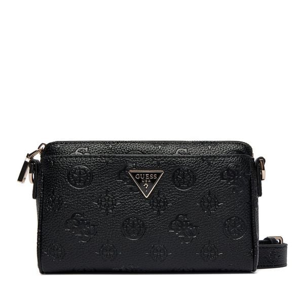 Torebka Guess. Czarne listonoszki damskie Guess, z aplikacjami, bez dodatków. Za 442.99 zł.