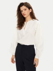 Tommy Hilfiger Bluzka WW0WW44059 Biały Relaxed Fit. Białe bluzki damskie Tommy Hilfiger, bez wzorów, z bawełny, bez ramiączek. Za 239.99 zł.