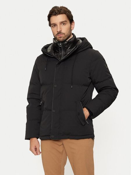 Guess Kurtka zimowa M4BL43 WGJR2 Czarny Regular Fit. Czarne kurtki męskie Guess, na zimę, l, z aplikacjami, z syntetyku, bez kaptura. Za 1,049.00 zł.