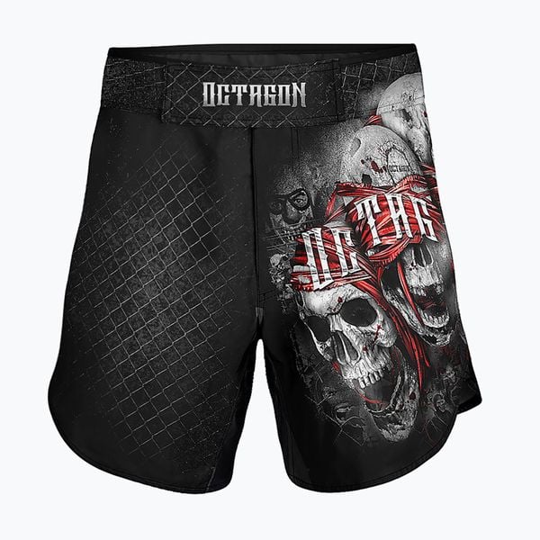 Spodenki treningowe męskie Octagon The Rules MMA. Czarne szorty męskie OCTAGON, bez kołnierzyka. Za 139.99 zł.