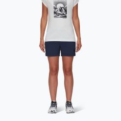 Spodenki trekkingowe damskie Mammut Runbold Roll Cuff. Niebieskie szorty damskie Mammut, bez wzorów, sportowe. Za 129.99 zł.