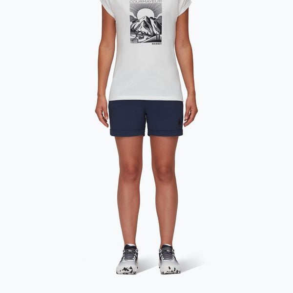 Spodenki trekkingowe damskie Mammut Runbold Roll Cuff. Niebieskie szorty damskie Mammut, bez wzorów, sportowe. W wyprzedaży za 119.99 zł.