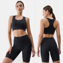 SPODENKI DAMSKIE 4F TRENINGOWE LEGGINSY KRÓTKIE KOLARKI KRÓTKIE CZARNE. Czarne legginsy sportowe damskie 4f, l, z materiału, do biegania. Za 99.99 zł.