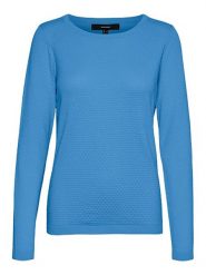 Vero Moda Sweter w kolorze niebieskim rozmiar: S. Niebieskie swetry klasyczne damskie Vero Moda, s, z bawełny, bez kołnierzyka. Za 83.81 zł.
